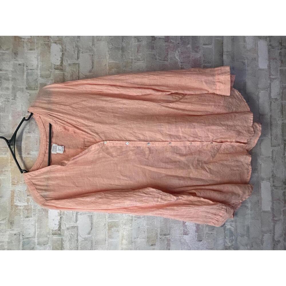 Sigred Olsen XL Long Sleeve Button up 100% Linen Top